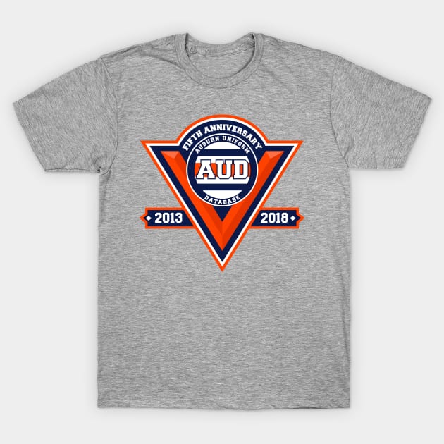 Auburn Uniform Database 5th Anniversary T-Shirt by Clintau24